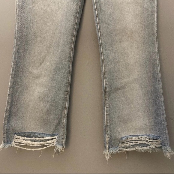 REWASH Vintage High Rise Waist Button Fly Distress Crop Light Wash Jeans 5/27 - Picture 4 of 9